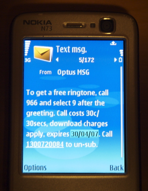 Cell Phone SMS Spam